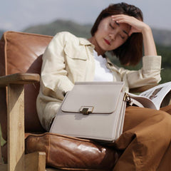White Leather Satchel Bags Envelope Bags Purses - Annie Jewel