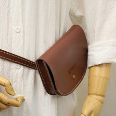 Women Brown LEATHER Fanny Pack Cute WOMEN Sling Bag Small Waist BAG FOR WOMEN
