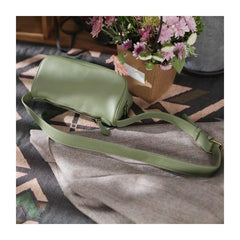 Fashion Leather Green Women's Small Leather Satchel Shoulder Bag Square Crossbody Bag