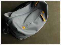 Womens Nylon Gray Large Sling Bag Shoulder Sports Gym Bag Nylon Overnight Crossbody Bag for Ladies