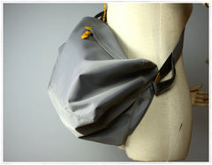 Womens Nylon Gray Large Sling Bag Shoulder Sports Gym Bag Nylon Overnight Crossbody Bag for Ladies