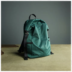 Womens Nylon Large Backpack Purse Dark Green Nylon Travel Backpack School Rucksack for Ladies