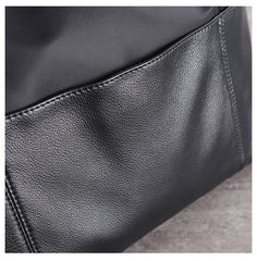 Womens Nylon Leather Gym Handbag Purse Womens Black Nylon Gym Purse Nylon Work Shoulder Purse for Ladies
