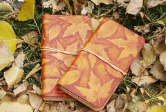 Handmade vintage leather notebook/travel book/diary/journal hand painted dyed