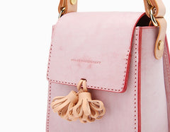 lovely Handmade Leather Womens Mini Purse Makeup Handbags Shoulder Bags for Women