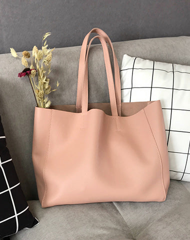 Fashion Womens Pink Leather Tote Bags Pink Shoulder Tote Bags Handbags Totes For Women