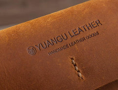 Vintage Leather Long Wallets for men Slim Bifold Men Long Wallet