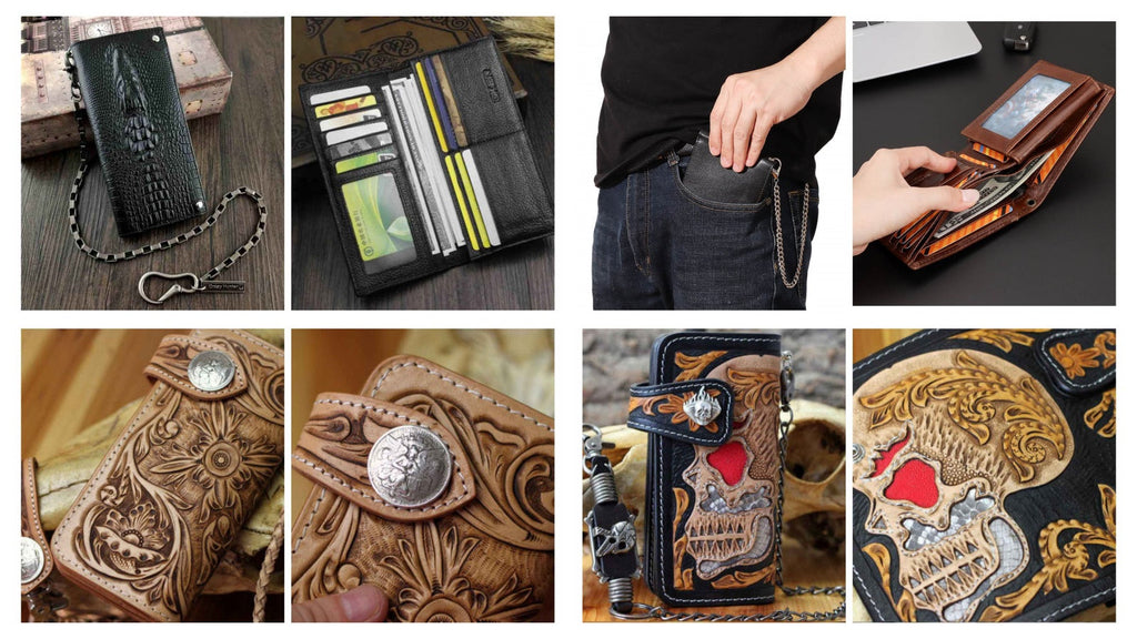15 Leather Biker Wallets with Chains for Men
