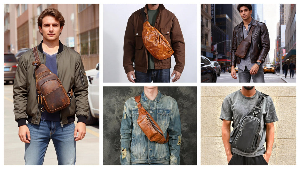 Leather Chest Bag for Men