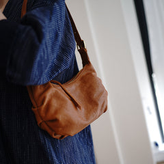 Cute Coffee Leather Baguette Bag Women Baguette Shoulder Bag for Women