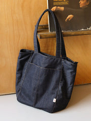 the tote bag denim​ Women Blue Denim Shopper Tote Bag Denim Large Tote Shoulder Bag Handbag for Men