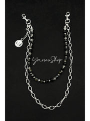 Womens White Stone Wallet Chain Double Wallet Chain - iChainWallets