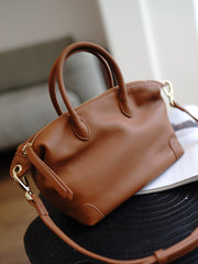 Classic Brown Leather Small Work Handbag Women Large Work Shoulder Bag for Women