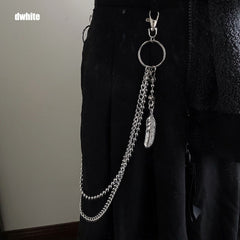 Ball Wallet Chain Double Wallet Chain with Feather Charm - iChainWallets