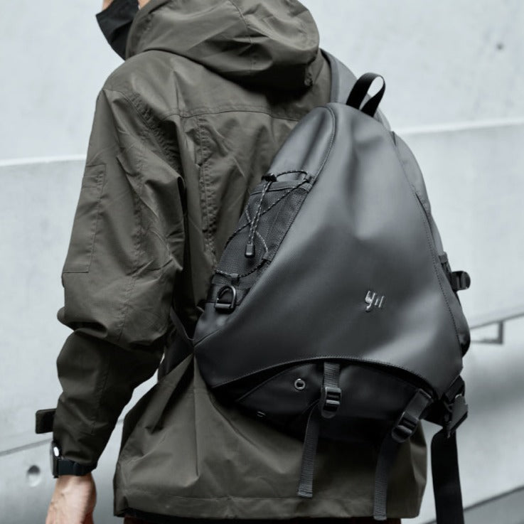 backpack or sling bag for travel Black Large Sling Bag For Travel Cool Backpack Sling Waterproof Large Hiking Sling Bag For Big Men