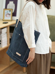 Womens Denim Tote Bag Blue Jean Tote Bag Vertical Tote Bag Denim Tote Handbags 