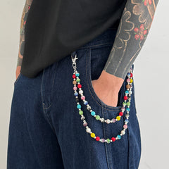 Colorful Diamond Womens Double Wallet Chain Ball Wallet Chain - iChainWallets