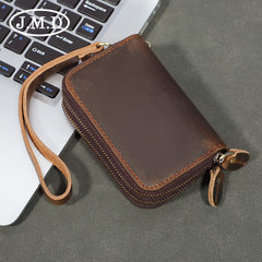 leather key wallet​ Leather Key Holder Wallet Mens Leather CarKey Fob Wallet Zipper Leather Key Wallet 