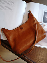 Vintage Brown Womens Small Saddle Shoulder Bag Small Side Bag Crossbody Purse for Ladies