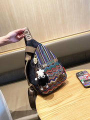 Womens Boho Sling Bag Canvas Embroidery Sling Backpack Canvas Crossbody Backpack - Feltify