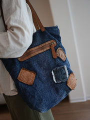 Denim Shoulder Blue Bag Jean Bags Large Denim Tote Crossbody Bag Jean Tote Bag - Feltify