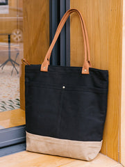 big black tote bag canvas two tone canvas tote canvas tote bag black two tone canvas tote bags