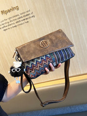Bohemian Denim Clutch Purse Denim Shoulder Bag Convertible Embroidery Jean Bag - Feltify