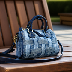 Small Denim Boston Bag  