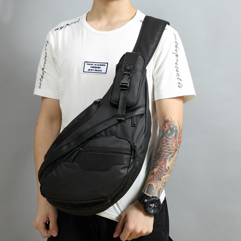 Sling Bag for Big Man - Black Large Sling Backpack - Large Sling Bag for Big Guys