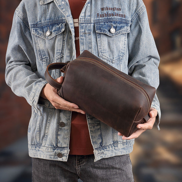 Leather Pouch Bag for Men 