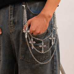 Triple Wallet Chain With Cross Mens Biker Wallet Chain - iChainWallets