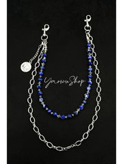 Black Turquoise Beaded Wallet Chain 