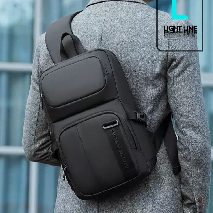 Waterproof Mens Sling Backpack Black Large Sling Bag For Men Best Large Sling Backpack