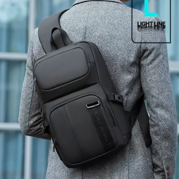 Waterproof Mens Sling Backpack Black Large Sling Bag For Men Best Large Sling Backpack
