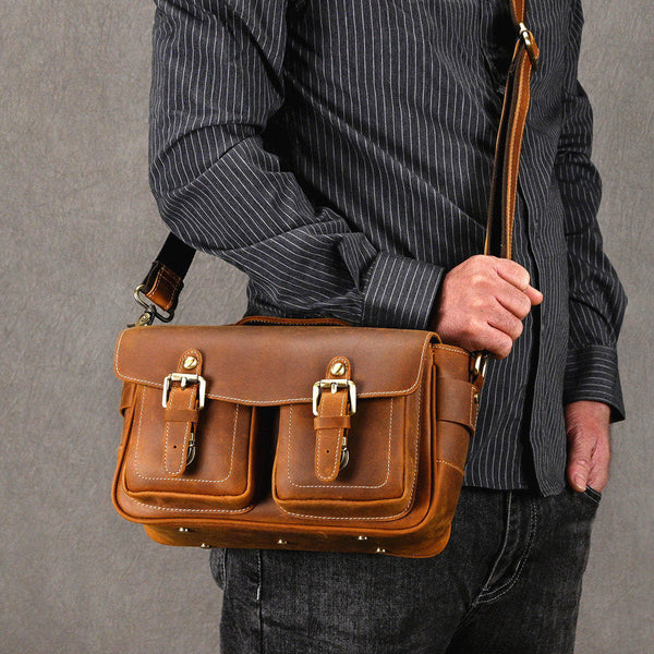 Vintage Leather Camera Bag 