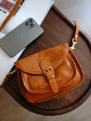 Vintage Black Womens Small Saddle Shoulder Bag Small Satchel Side Bag Crossbody Purse for Ladies