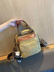 Green Canvas Convertible Crossbody Bag Canvas Handbag Canvas Convertible Backpack Shoulder Bag - Feltify
