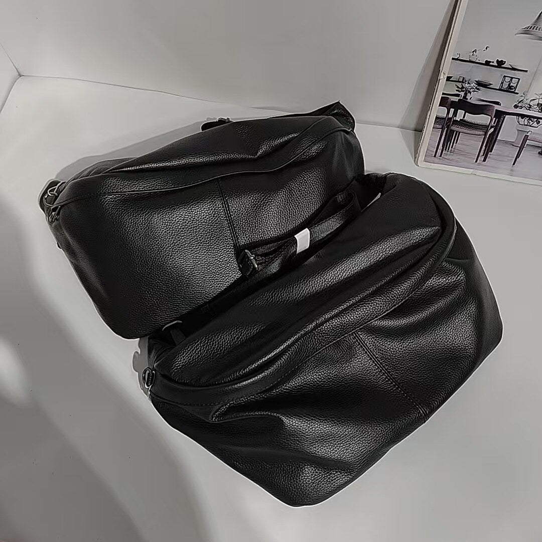 Large Leather Sling Bag for Big Guys - Strap Detail