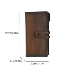 Buckle Mens Wallets That Holds A Lot of Cards Double Zipper Leather Wallet with Buckle for Men - iwalletsmen