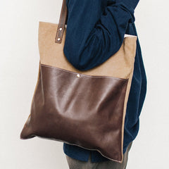 Canvas Leather Handbag Womens 