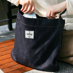 tote bag denim Women Blue Denim Shoulder Tote Bag Denim Medium Size Tote Crossbody Bags for Men - EverHandmade