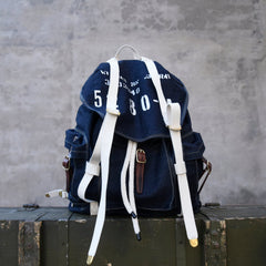 Large Blue&White Denim Backpack for Men - Feltify