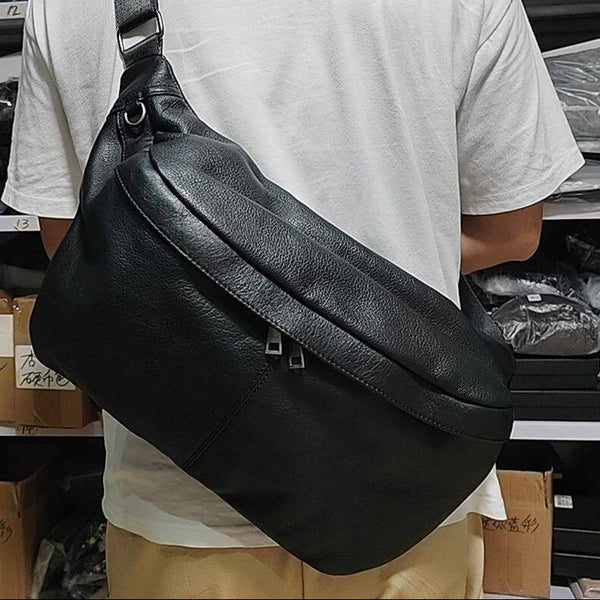 Black Sling Bag for Big Man - Front View