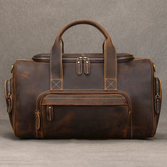 Vintage Leather Duffle Bag for Men 16L Mens Leather Weekend Bag Large Leather Duffle Bag 