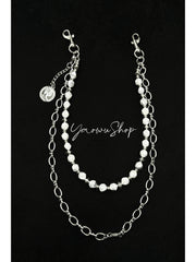 Beaded Wallet Chain Black Turquoise Stone Wallet Chain Double Wallet Chain - iChainWallets