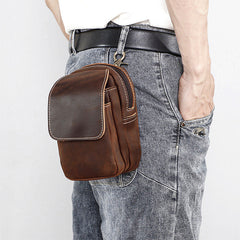 Brown Leather Belt Loop Pouch 