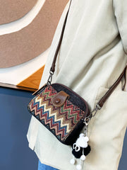 Bohemian Canvas Small Shoulder Bag Canvas Boho Embroidery Canvas Crossbody Bag - Feltify