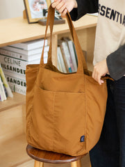 Womens Khaki Large Nylon Tote Bag Nylon Tote Bags With Zipper Ladies Nylon Tote Bags - EverHandmade