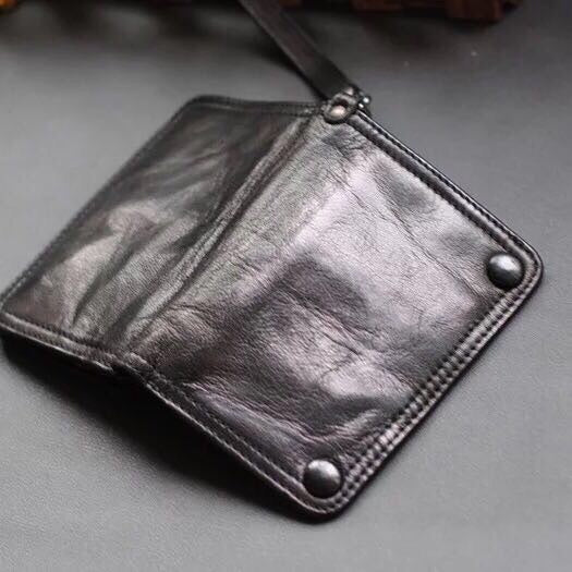 Leather Wristlet Wallet for Men Wristlet Wallet - Interior View