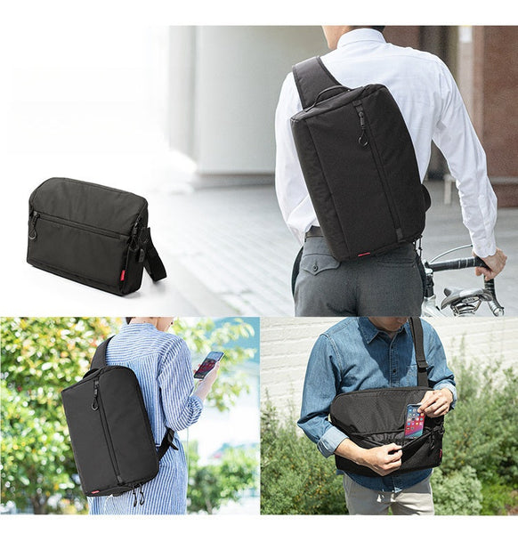 Bussiness Black 14‘’ Laptop Large Sling Bag For Big Men Work Large Sling Bag For LSB02481019